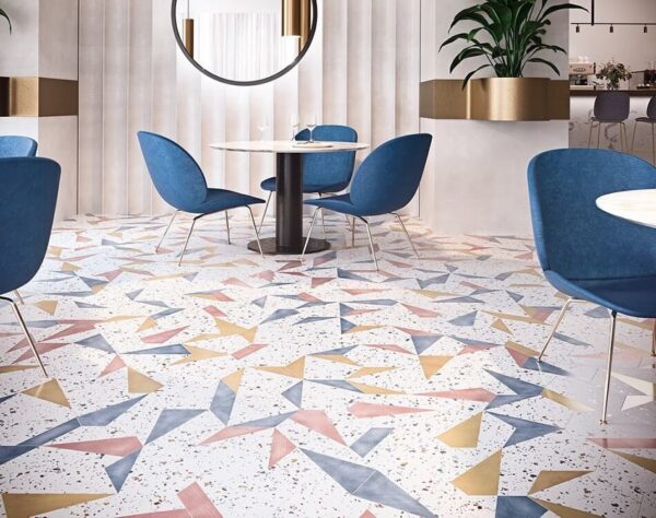 Geometric Pattern Mosaic Floor Tiles